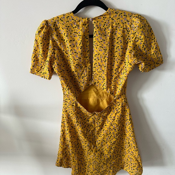 Beginning Boutique Yellow Floral Mini Dress - Picture 2 of 2